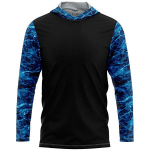 Mossy Oak® Men's 4.4 oz. Polyester Interlock Hooded T-Shirt, UPF 50+