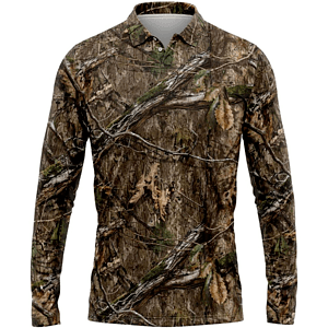 Mossy Oak® Men's 4.4 oz. Polyester Interlock Long Sleeve Polo Shirt