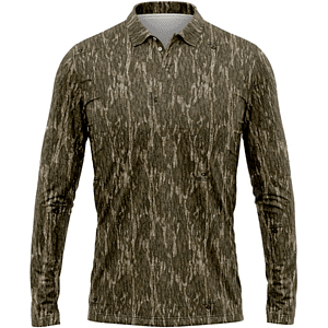 Mossy Oak® Men's 4.4 oz. Polyester Interlock Long Sleeve Polo Shirt