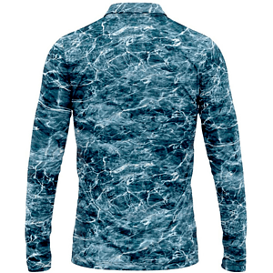 Mossy Oak® Men's 4.4 oz. Polyester Interlock Long Sleeve Polo Shirt, UPF 50+