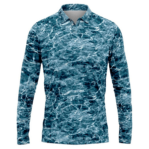 Mossy Oak® Men's 4.4 oz. Polyester Interlock Long Sleeve Polo Shirt, UPF 50+
