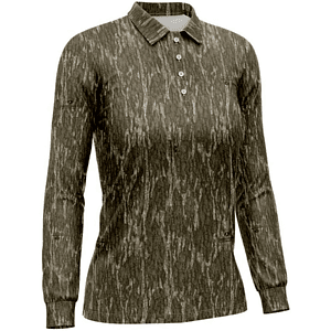 Mossy Oak® Women's 4.4 oz. Polyester Interlock Long Sleeve Polo Shirt