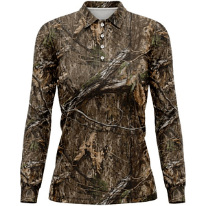 Mossy Oak® Women's 4.4 oz. Polyester Interlock Long Sleeve Polo Shirt