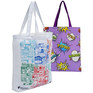 8 Oz. Sublimated Poly Canvas Full Color  Tote Bag (14" x 16")