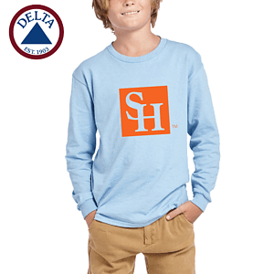 Delta 5.2 oz 100% Preshrunk Cotton Youth Pro Weight Long Sleeve T-Shirt
