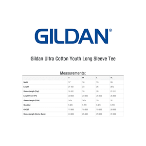 Gildan 6.1 oz 100% Preshrunk Cotton Youth Long Sleeve T-Shirt