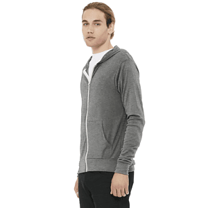 BELLA+CANVAS Unisex Triblend Full-Zip Lightweight Hoodie