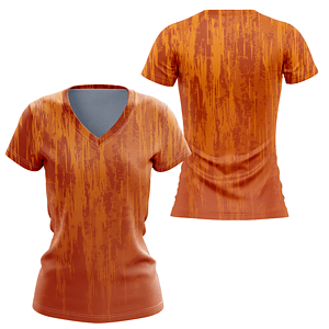 Women 150 GSM Pinhole Mesh Performance Sublimation V-Neck Short Sleeve T-shirt