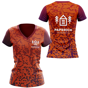 Women 150 GSM Short Hole Mesh Performance Sublimation V-Neck Short Sleeve T-shirt