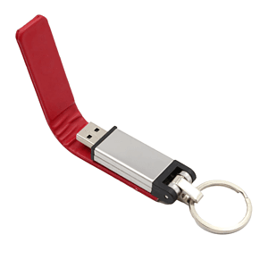 Leather Fast USB with Keyring