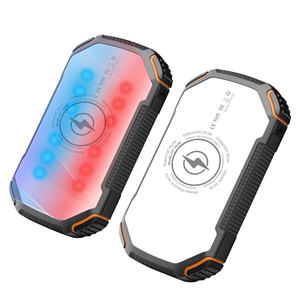 water proof portable Solar Power Banks 20000mAh Led Light with Wireless charger