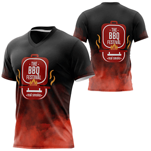 Unisex 160 GSM Brushed Milk Silk Sublimation V-Neck Short Sleeve T-shirt
