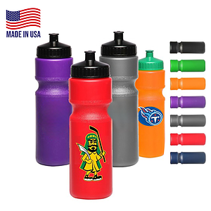 28 oz USA Made Larger Push Cap Plastic Water Bottle sports drinkware