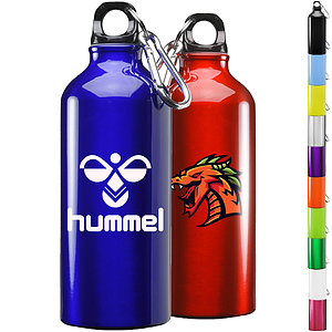 Sporty Aluminum Water Bottle w Carabiner 20 oz Bottles