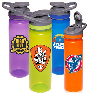 22 oz Flip Top Sports Bottles w/ Screw-on Caps Water Bottle
