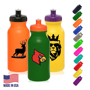 USA Made Plastic Water Bottles - 20 oz Custom drinkware