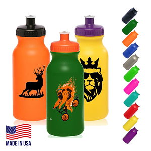 USA Made Plastic Water Bottles - 20 oz Custom drinkware