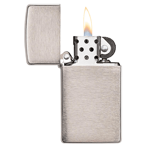 Zippo® USA-Made Slim Matte Chromes Windproof Lighter