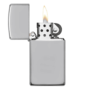 Zippo® USA-Made Slim High Polish Chrome Windproof Lighter
