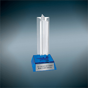 6.75" Blue Brilliance Column Acrylic Star Award