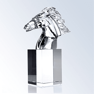 Hand-Sculpted Horse Head Crystal Award