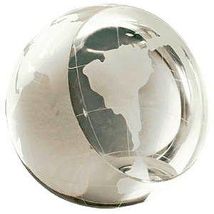 4" Crystal Globe Paperweight Award
