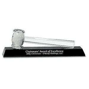 Crystal Gavel on Black Base Award