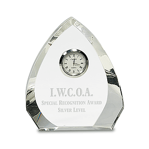 Clear Crystal Arch Clock Award
