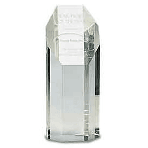 Clear Crystal Octagon Tower Award