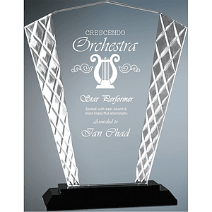 Medium Fan Accent Glass Award