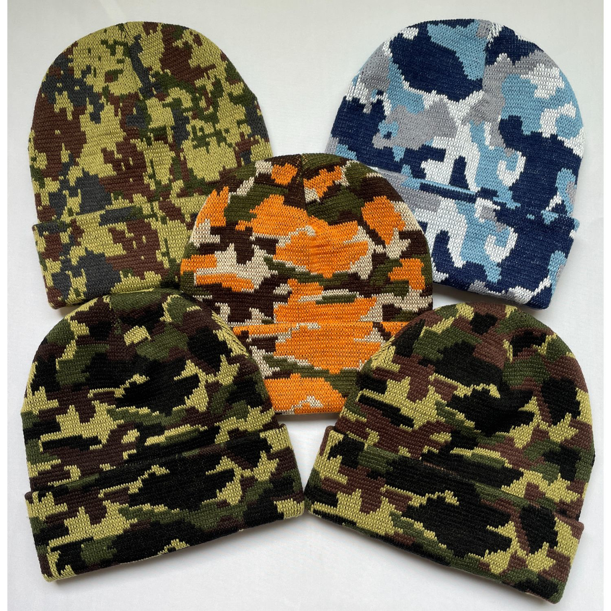 Unisex Camouflage Knitted Cuffed Beanie