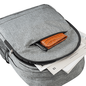 Solid Color Heather Lite Laptop Backpack W/ Braided Handle
