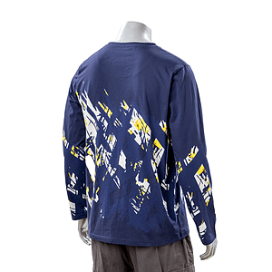 100% Cotton Full Color Reactive Digital Print Men's Long Sleeve T-Shirt - 5.3 oz