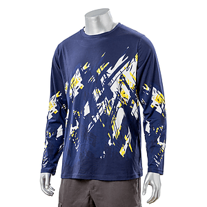 100% Cotton Full Color Reactive Digital Print Men's Long Sleeve T-Shirt - 5.3 oz