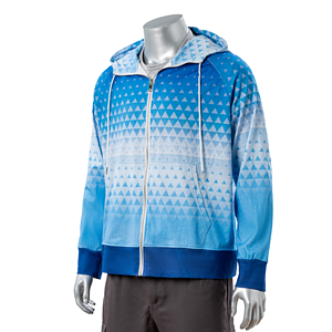 100% Cotton Full Color Reactive Digital Print Men's Zipper Hoodie w/ Pocket - 7.4 oz