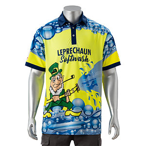 100% Cotton Full Color Fluorescent Digital Print Men's Polo - 5.3 oz