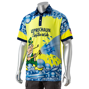 100% Cotton Full Color Fluorescent Digital Print Men's Polo - 5.3 oz