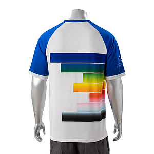 100% Cotton Full Color Fluorescent Digital Print Men's Raglan V-Neck T-Shirt - 5.3 oz