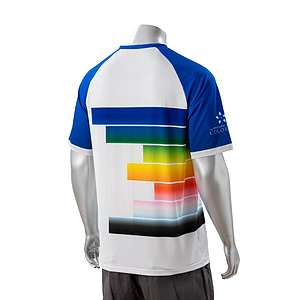100% Cotton Full Color Fluorescent Digital Print Men's Raglan V-Neck T-Shirt - 5.3 oz