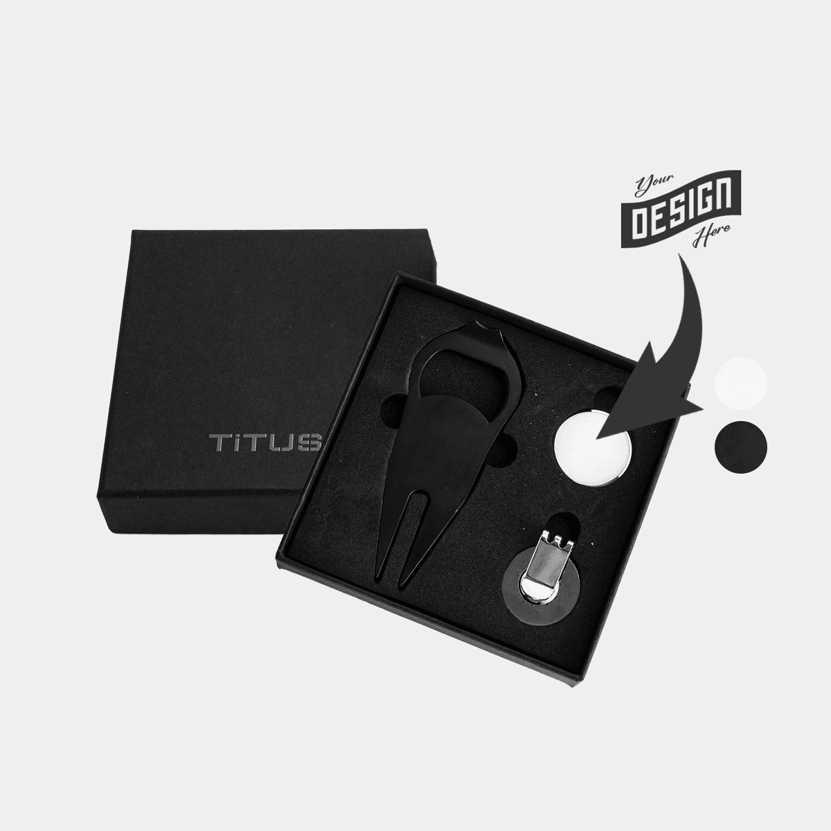3-in-1 Golf Tool Set - Divot Tool, Ball Marker & Cap Clip