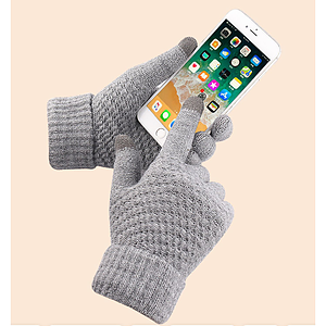 Thick Adult Female Gloves w/ 2 Finger Touch