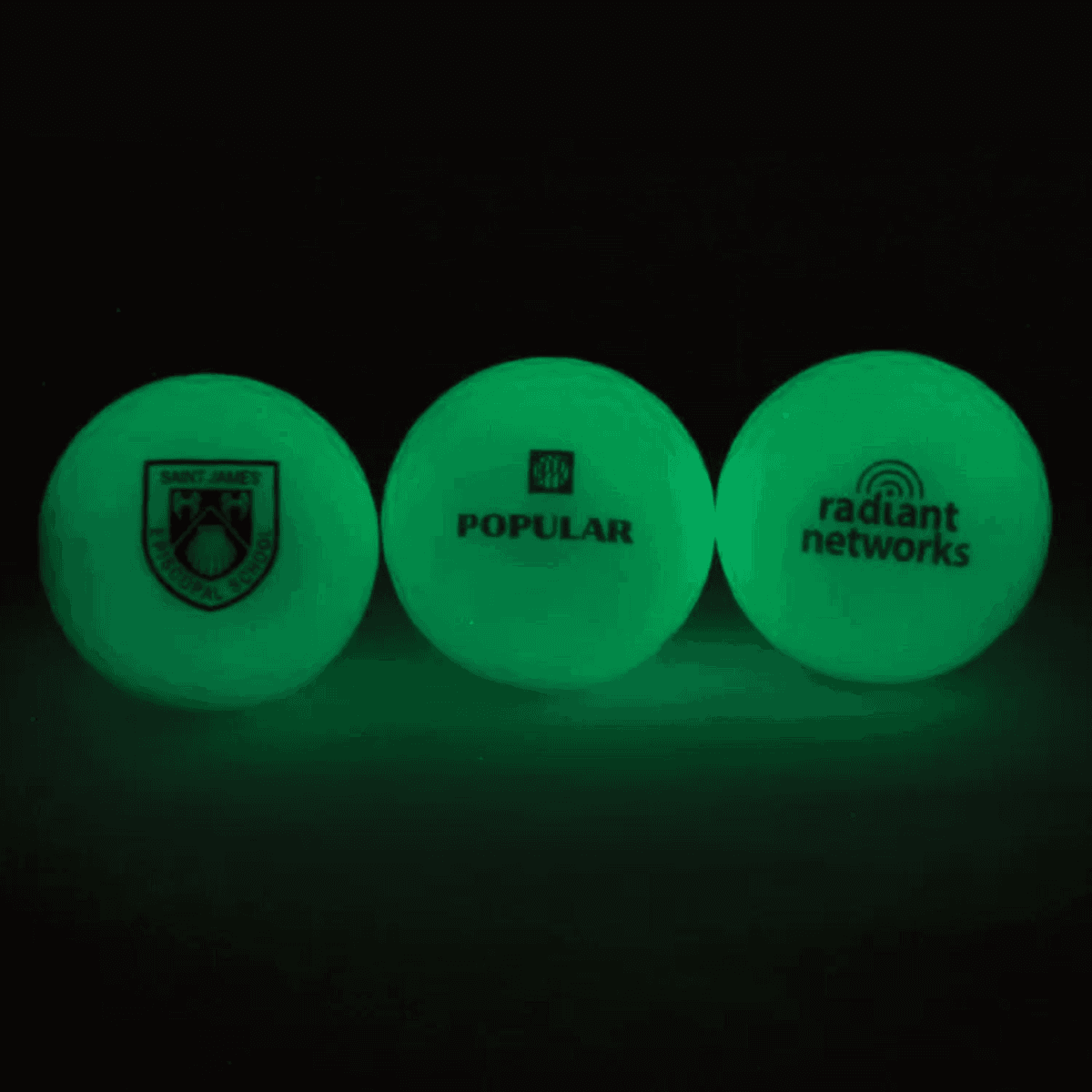 Glow in the Dark Golf Balls with Custom Imprints