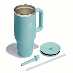 40 oz Hydro Flask® Stainless Steel Insulated Travel Tumbler w/ Handle & Straw