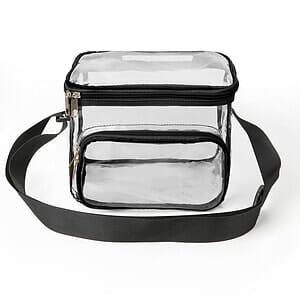 Large Stadium Approved Clear PVC Lunch Bag w/ Front Zipper Pocket