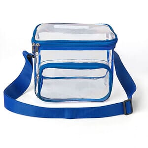 Large Stadium Approved Clear PVC Lunch Bag w/ Front Zipper Pocket