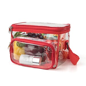 Large Stadium Approved Clear PVC Lunch Bag w/ Front Zipper Pocket