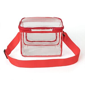 Large Stadium Approved Clear PVC Lunch Bag w/ Front Zipper Pocket