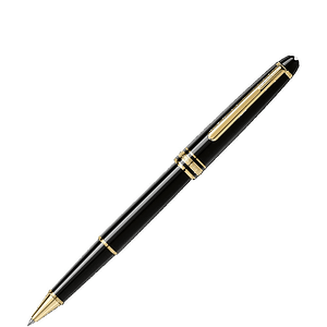 MONTBLANC® Classique Luxury Rollerball Black and Gold Trim Pen w/ Gift Box