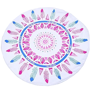 59" Round Premium Sublimated Silk Touch Velour Beach Towel