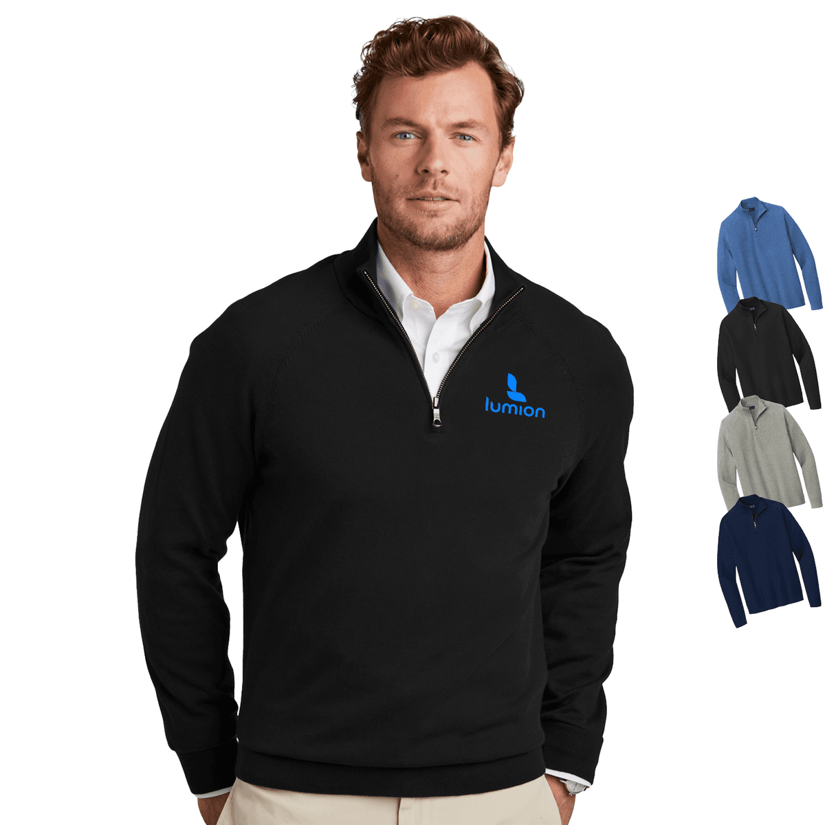 Brooks Brothers® Men’s Cotton-Stretch 1/4-Zip Pullover Sweater